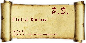 Piriti Dorina névjegykártya